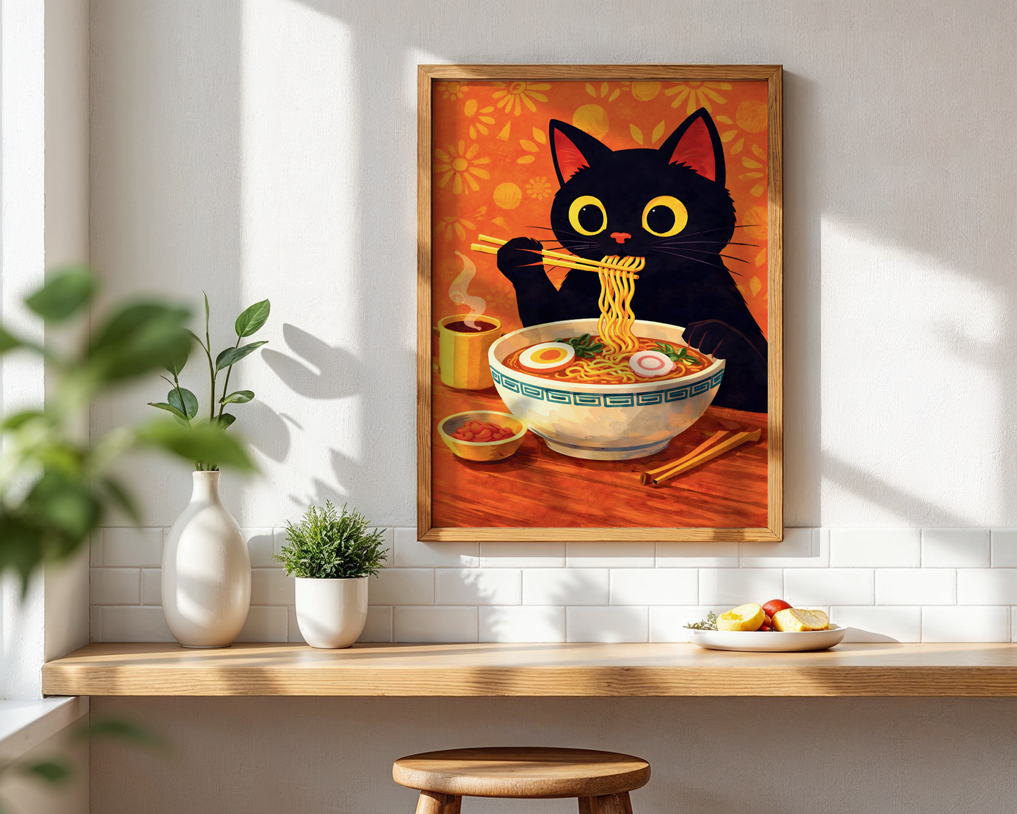 Black Cat Ramen Poster