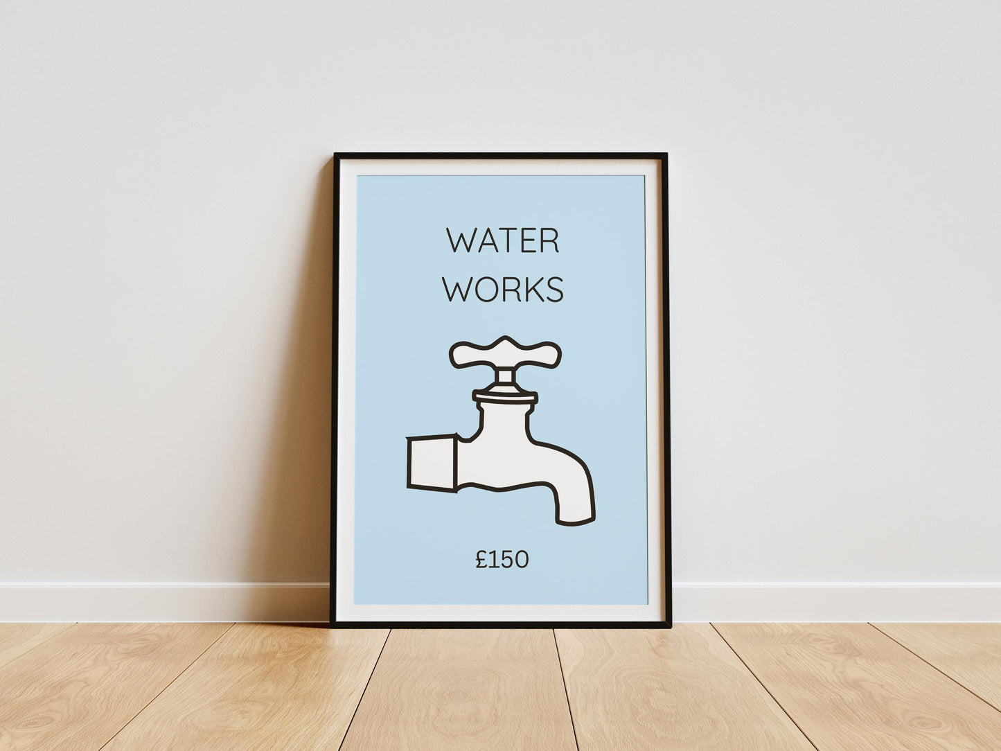 Toilet Wall Art Print – “Water Works” Minimalist Bathroom Decor