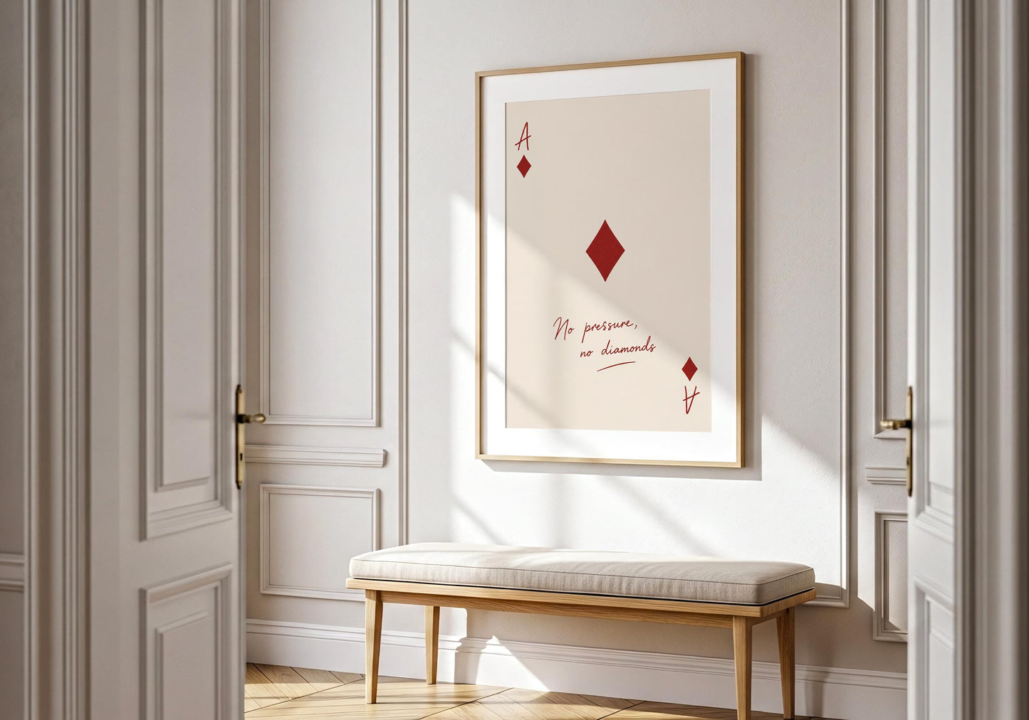 Contemporary red gallery wall poster.