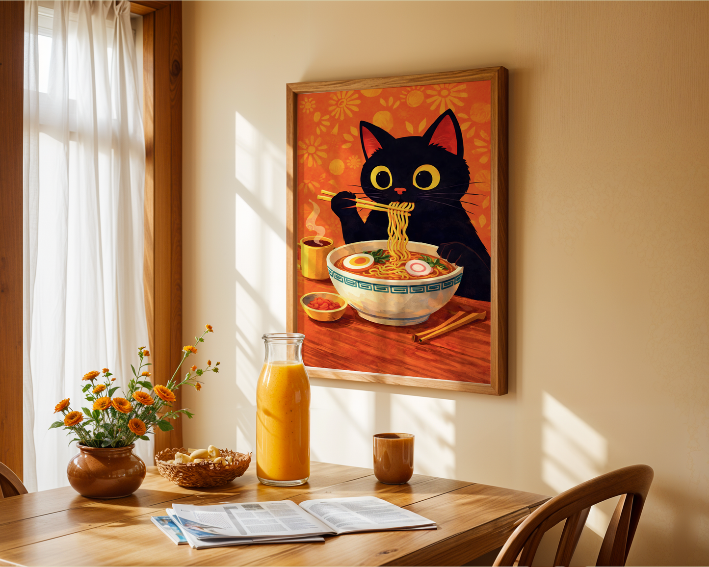 Black Cat Ramen Poster