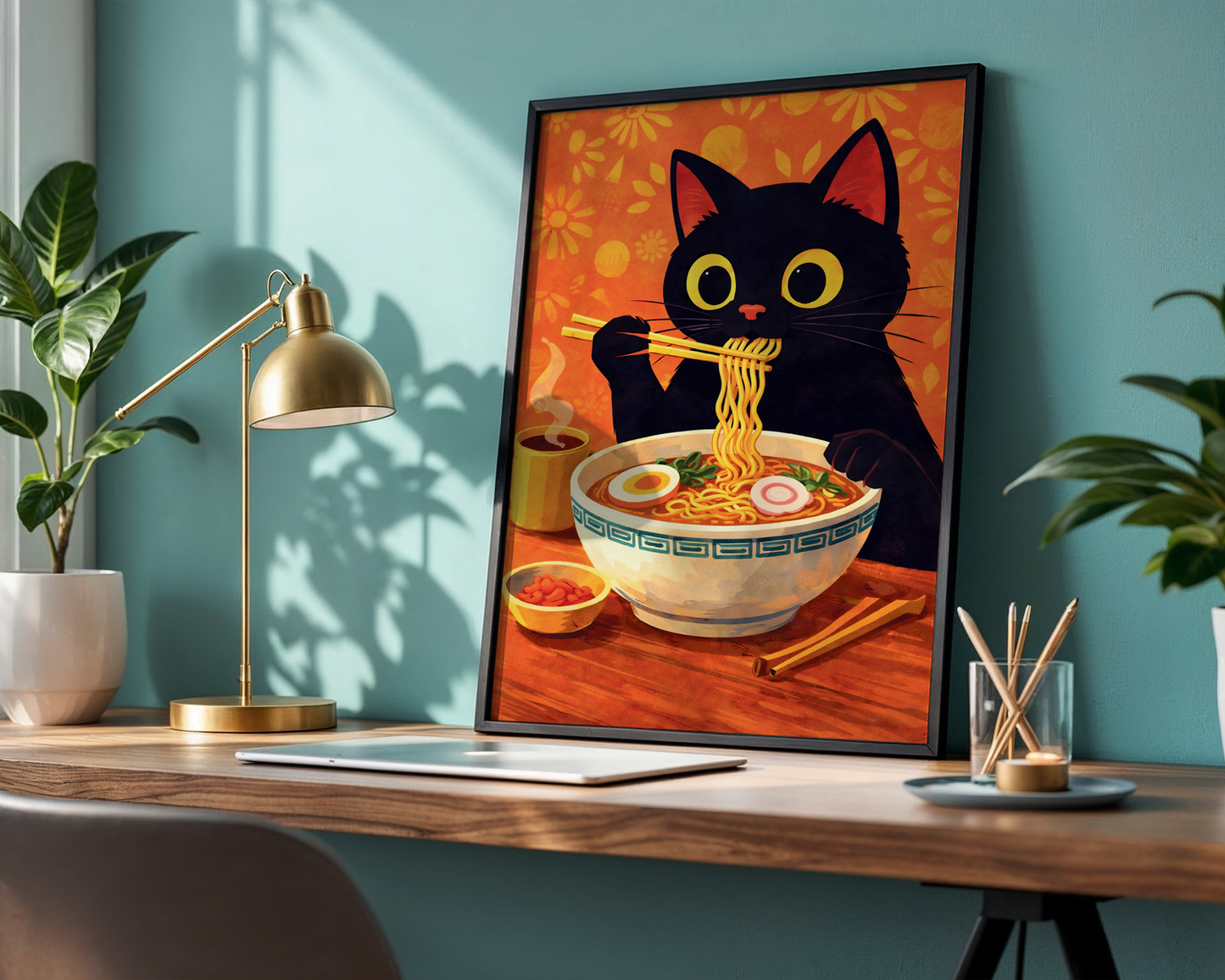 Black Cat Ramen Poster