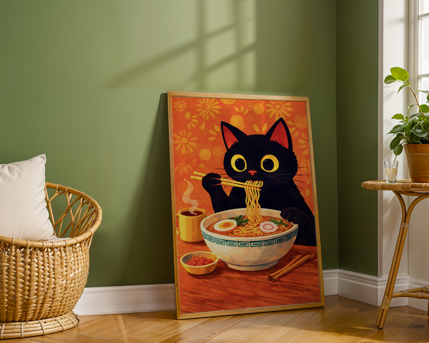 Black Cat Ramen Poster