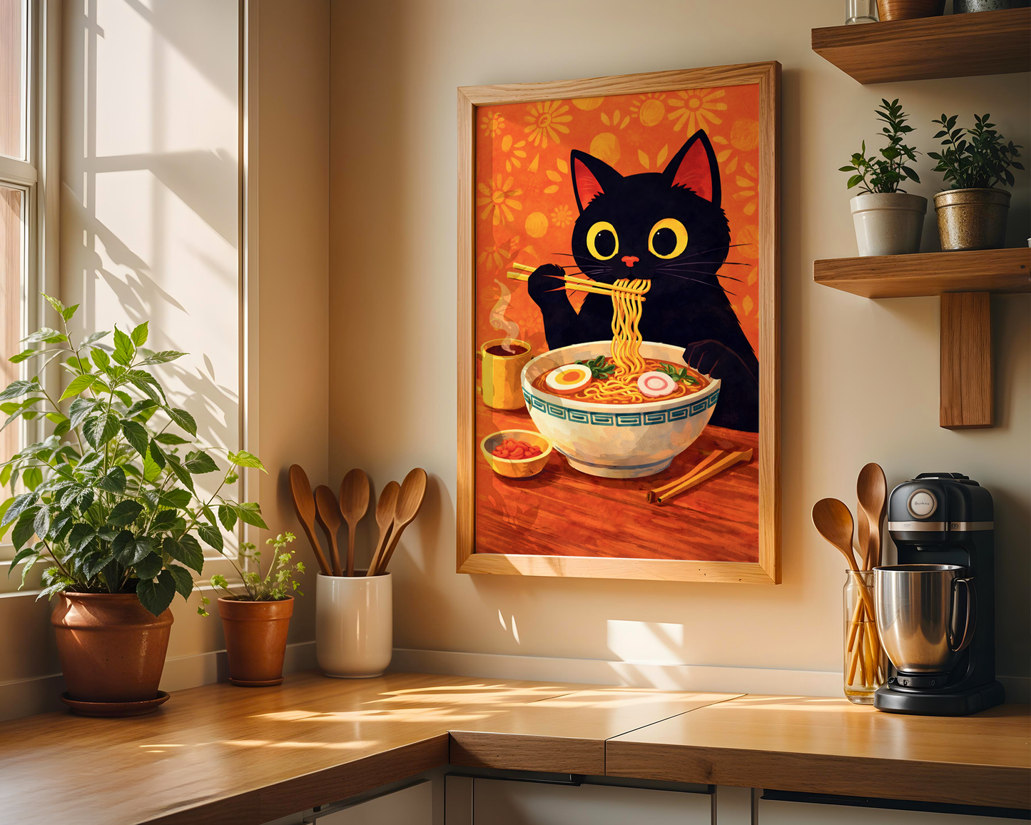 Black Cat Ramen Poster