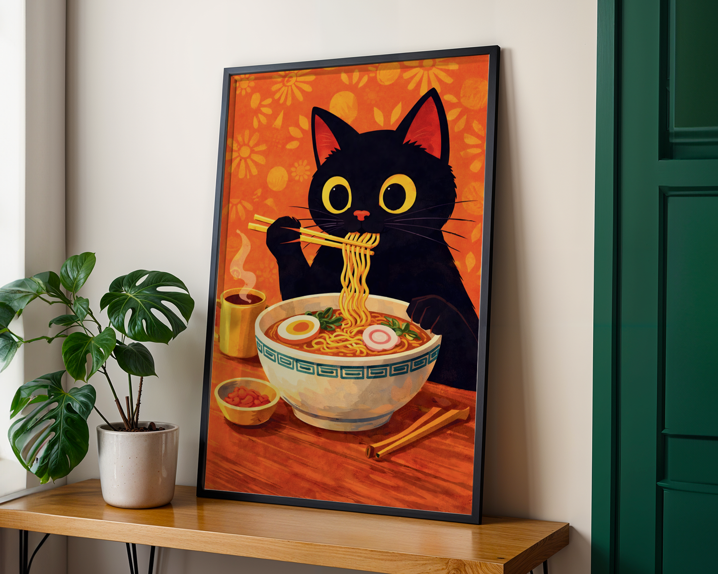 Black Cat Ramen Poster