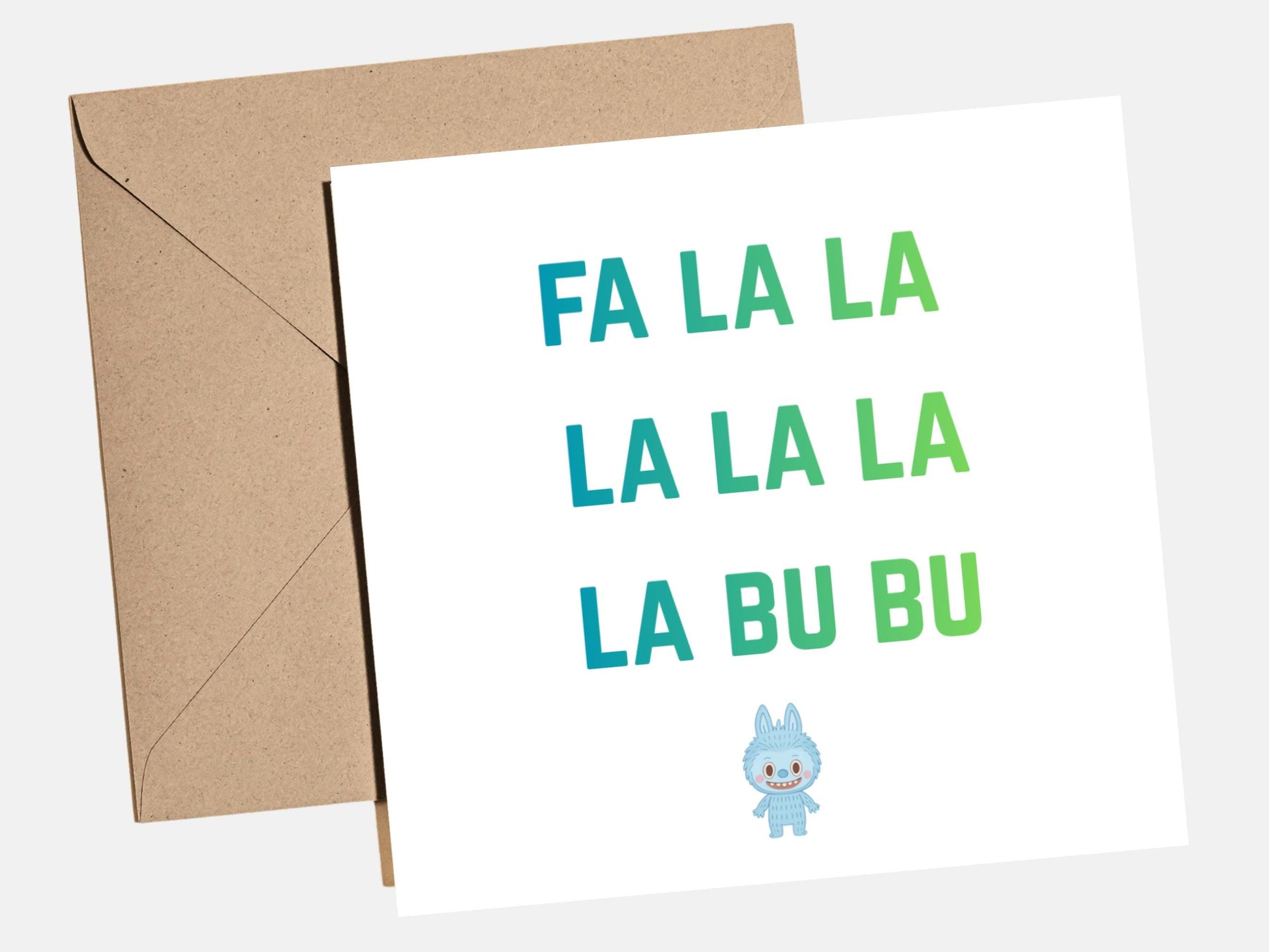Labubu Christmas Card, Kawaii Xmas Card,  Pop Mart Style Holiday Card for Partner, Friend or Family
