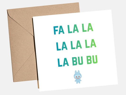 Labubu Christmas Card, Kawaii Xmas Card,  Pop Mart Style Holiday Card for Partner, Friend or Family