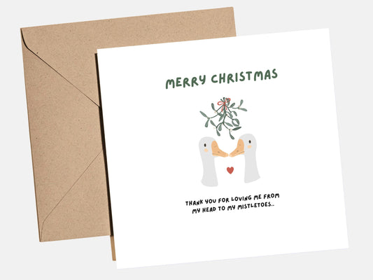 Funny Romantic ‚ÄúMistletoes‚Äù Christmas Card for Partner, Wife, Husband, Animal Lover