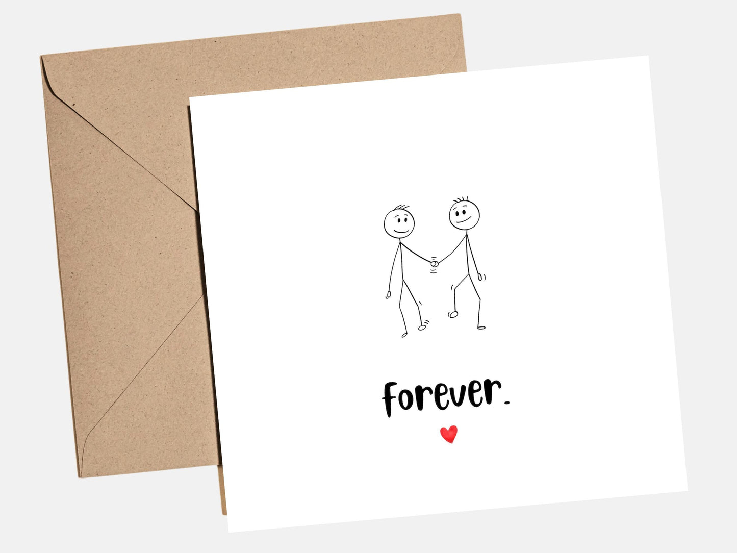 Minimalist gay Valentine‚Äôs Day card with simple modern love design, LGBTQ+ Valentine card for boyfriend, husband or partner