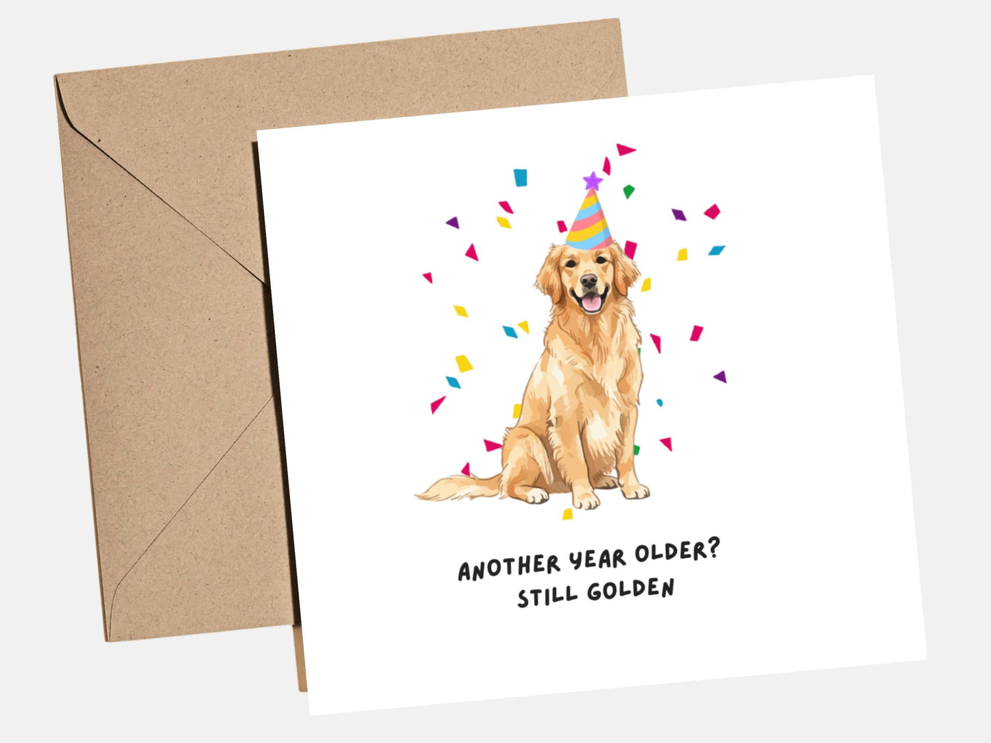 Funny Golden Retriever Birthday Card, Perfect Dog Lover Birthday Card for friends or family