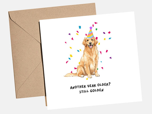 Funny Golden Retriever Birthday Card, Perfect Dog Lover Birthday Card for friends or family