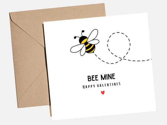 Bee Mine Valentine‚Äôs Card ‚Äì Cute Bee Card for Him or Her, Valentine‚Äôs Day Card for Wife, Husband, Partner, Romantic Love Card