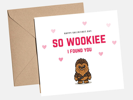 Funny Valentine‚Äôs Day card with sci-fi creature pun text, playful movie inspired love card for him or her