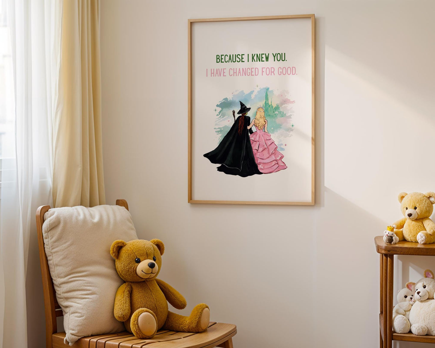 Wicked print "Because I knew you" - wicked poster, wicked wall art, kids wall art, childrens prints, bedroom wall art, kids bedroom decor
