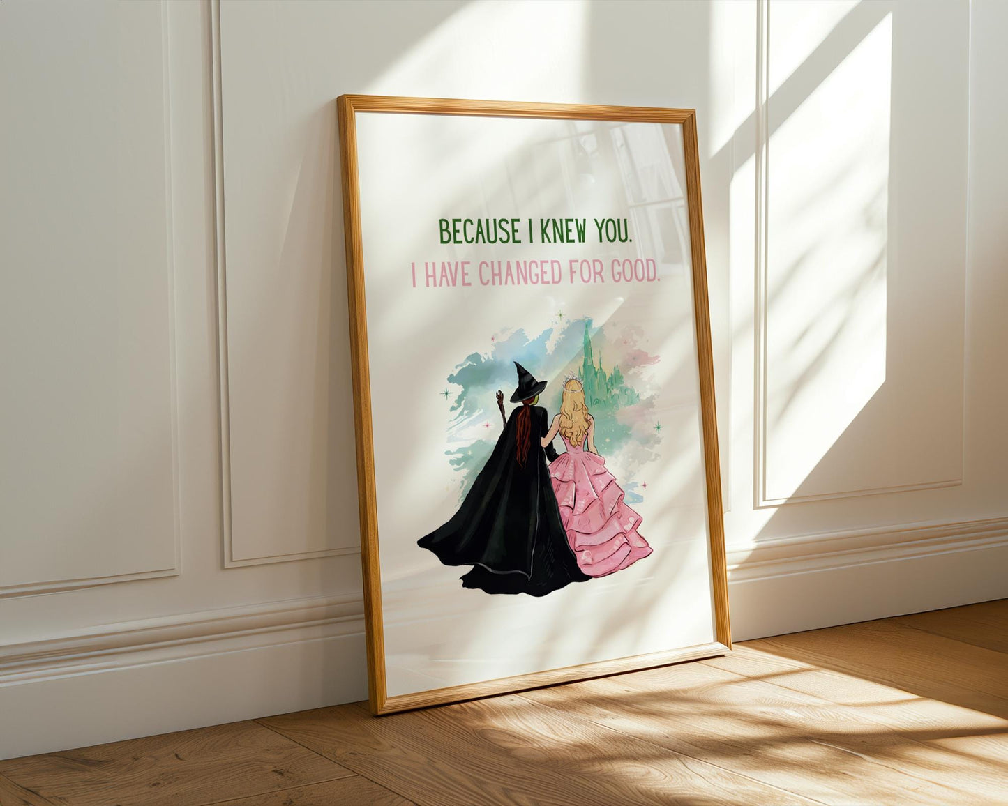 Wicked print "Because I knew you" - wicked poster, wicked wall art, kids wall art, childrens prints, bedroom wall art, kids bedroom decor