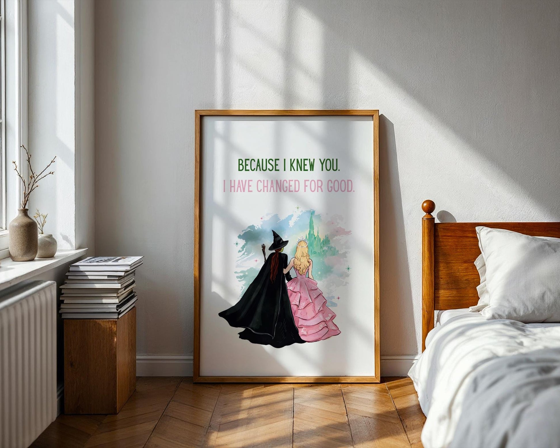 Wicked print "Because I knew you" - wicked poster, wicked wall art, kids wall art, childrens prints, bedroom wall art, kids bedroom decor