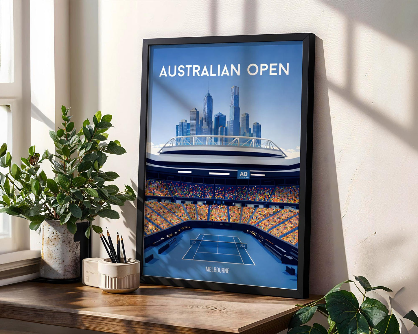 Australian Open Tennis Poster - Rod Laver Arena - Grand Slam Tennis Art - Tennis Gifts - Grand slam posters, tennis poster, tennis wall art