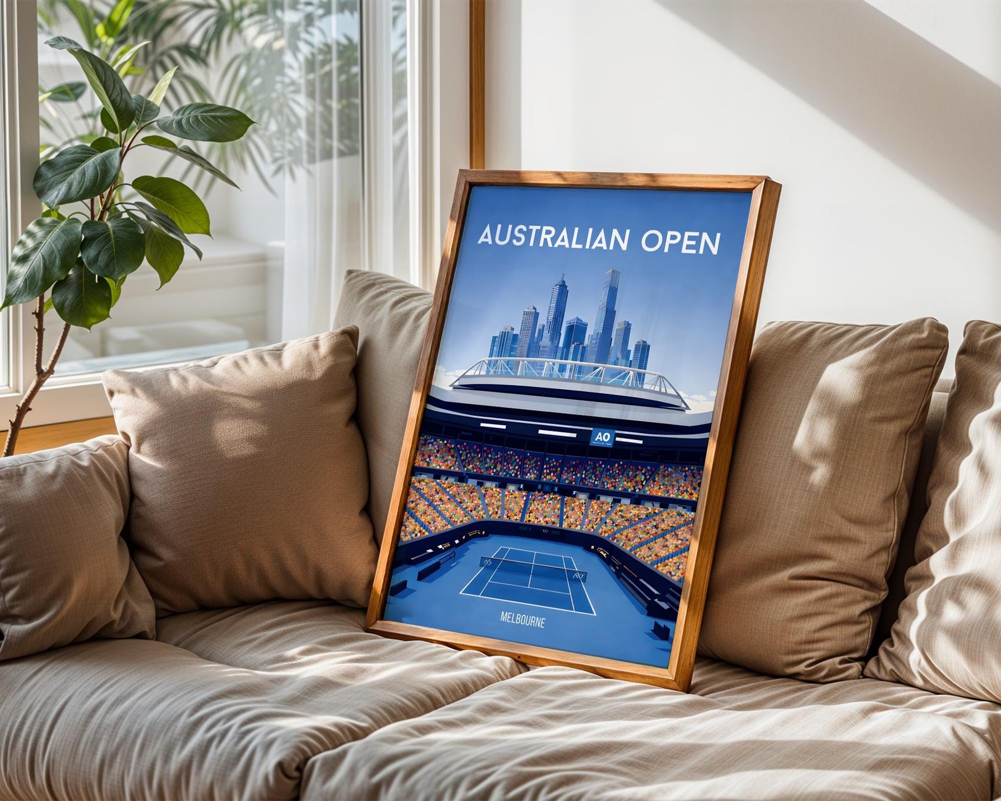 Australian Open Tennis Poster - Rod Laver Arena - Grand Slam Tennis Art - Tennis Gifts - Grand slam posters, tennis poster, tennis wall art