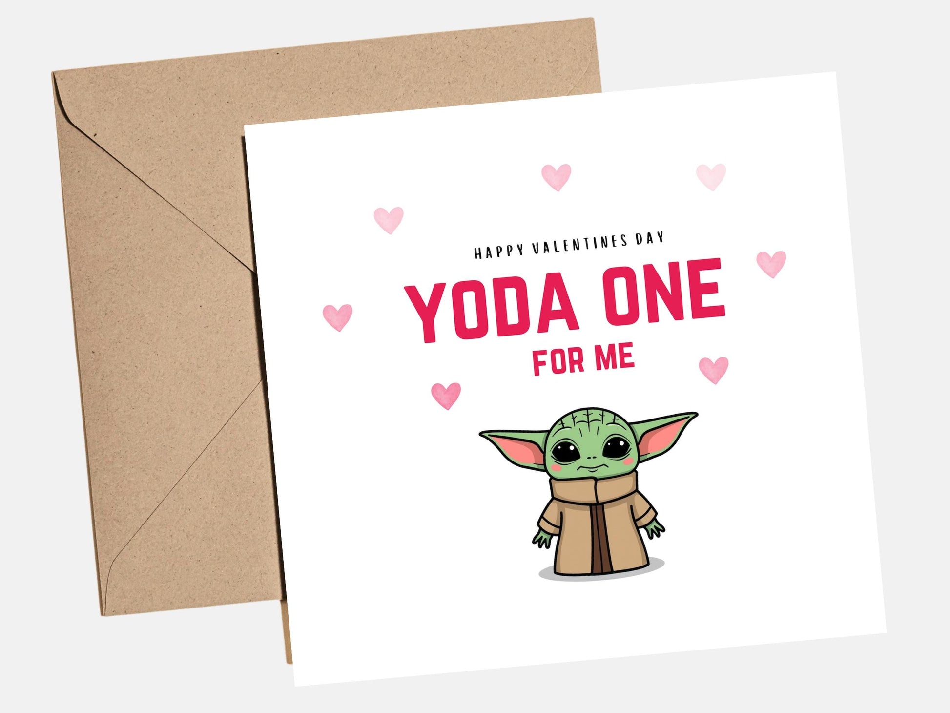 Funny Star Wars Valentine‚Äôs Card ‚Äì Yoda One For Me ‚Äì Yoda valentines card, nerdy valentine for boyfriend, husband, starwars valentines