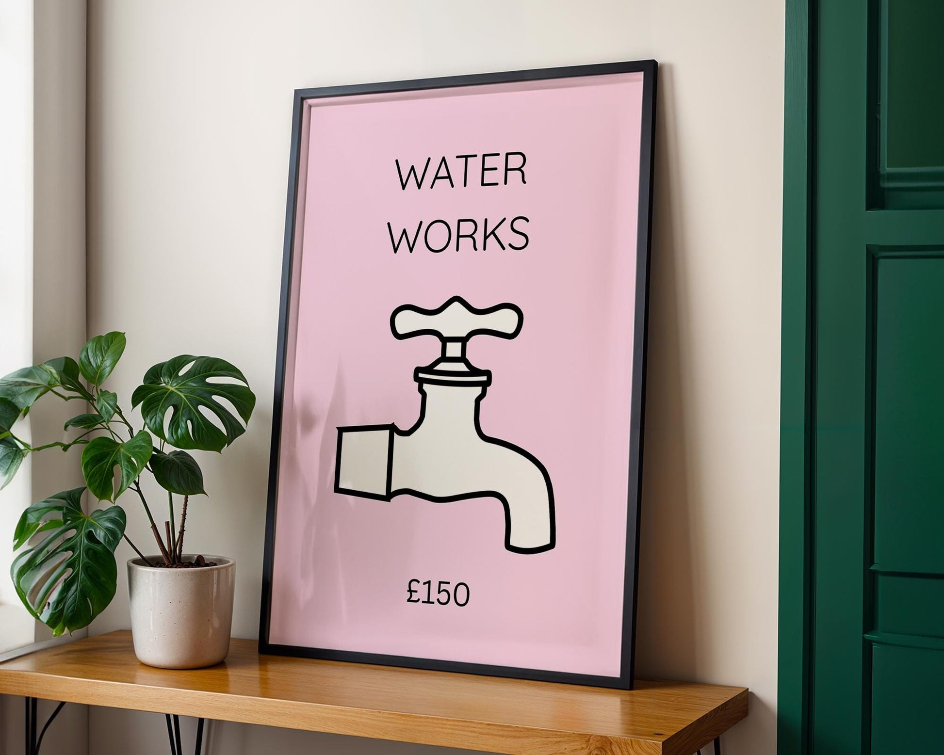 Toilet Wall Art Print ‚Äì ‚ÄúWater Works‚Äù Minimalist Bathroom Decor