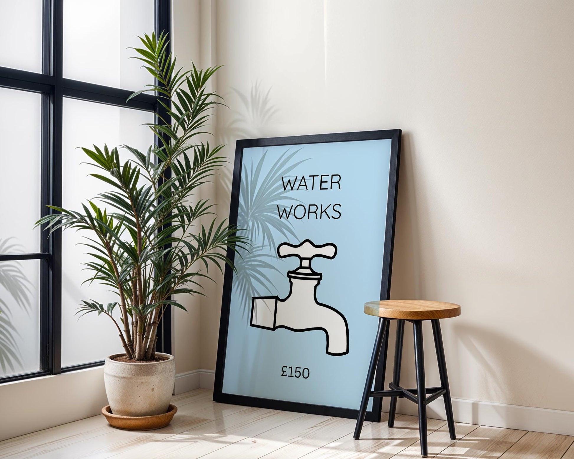 Toilet Wall Art Print ‚Äì ‚ÄúWater Works‚Äù Minimalist Bathroom Decor