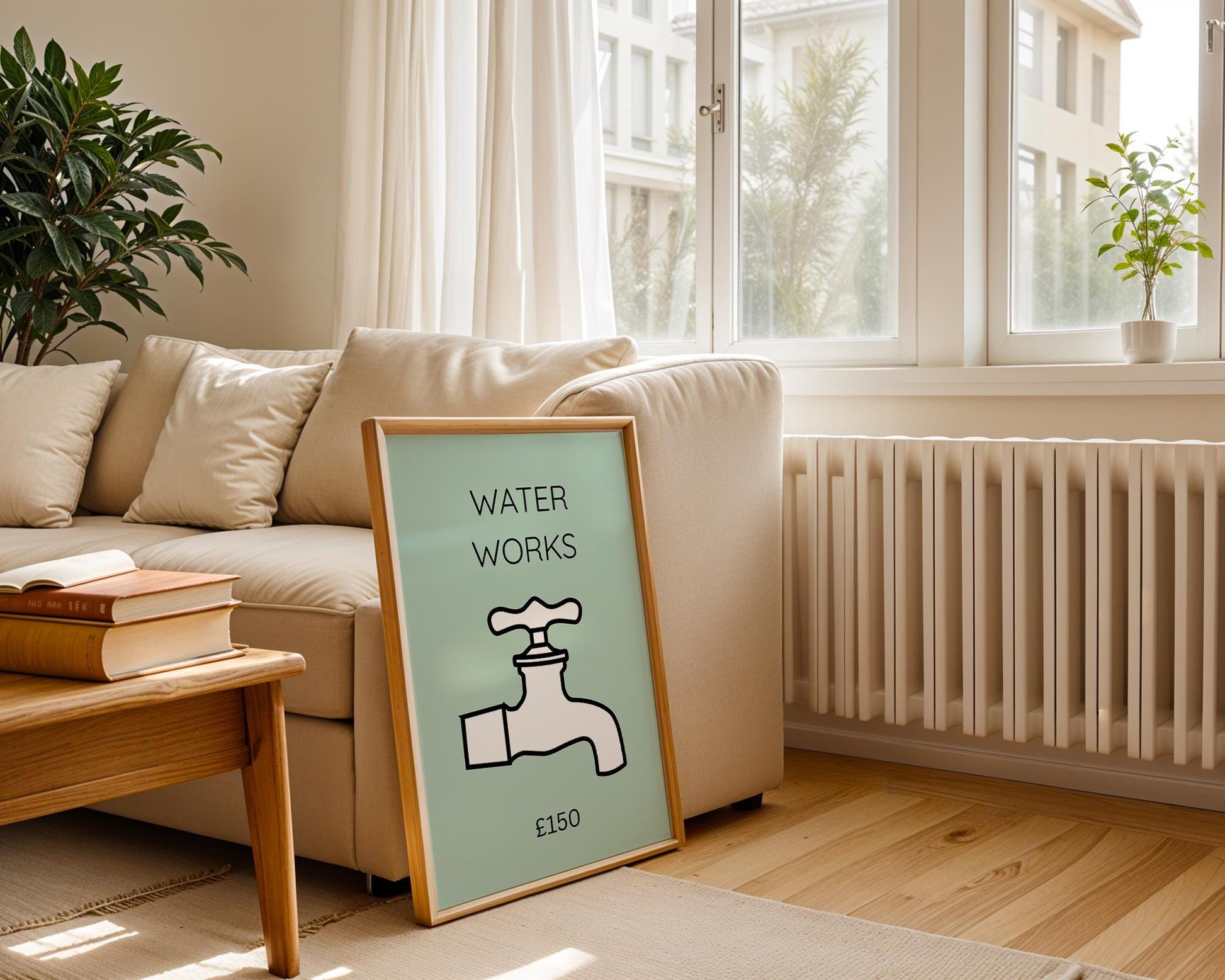 Toilet Wall Art Print ‚Äì ‚ÄúWater Works‚Äù Minimalist Bathroom Decor