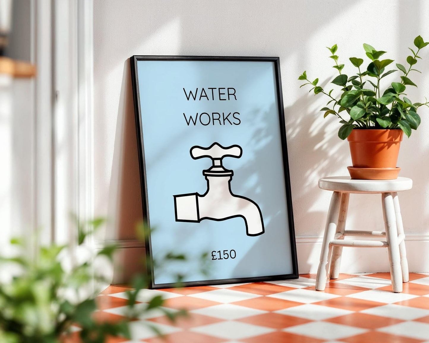 Toilet Wall Art Print ‚Äì ‚ÄúWater Works‚Äù Minimalist Bathroom Decor
