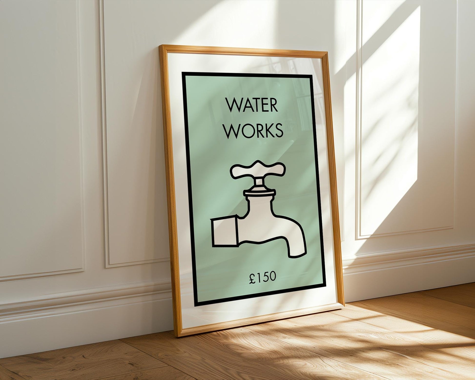 Bathroom Sign Print ‚Äì ‚ÄúWater Works‚Äù Modern Typography Wall Art