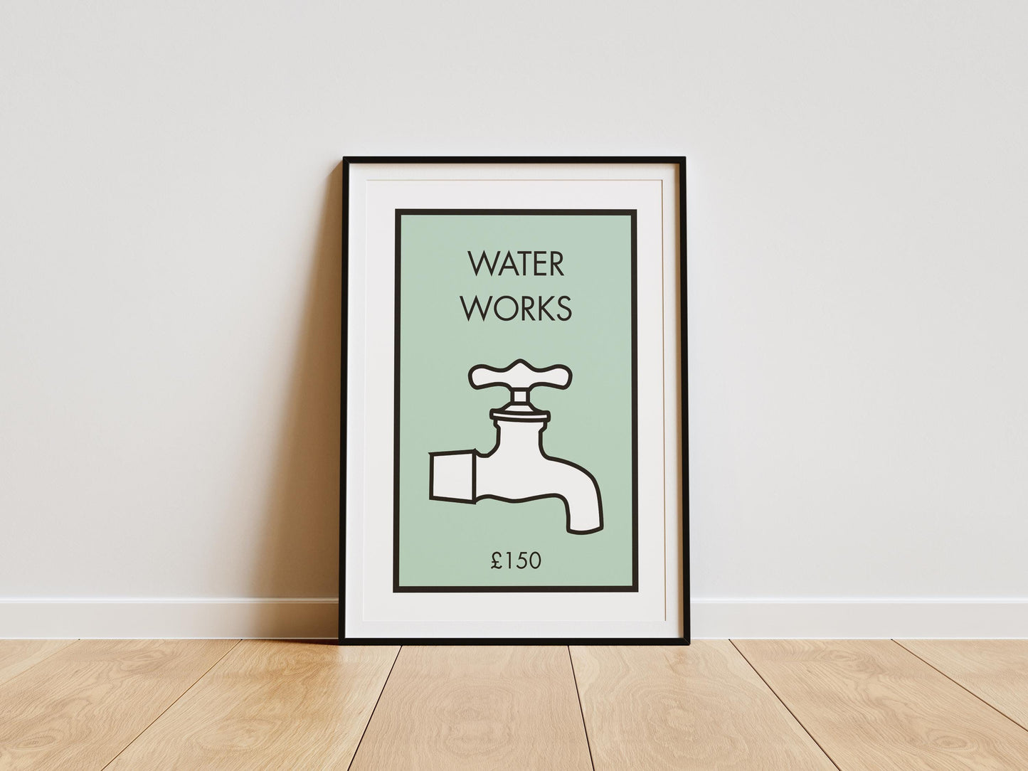 Bathroom Sign Print ‚Äì ‚ÄúWater Works‚Äù Modern Typography Wall Art