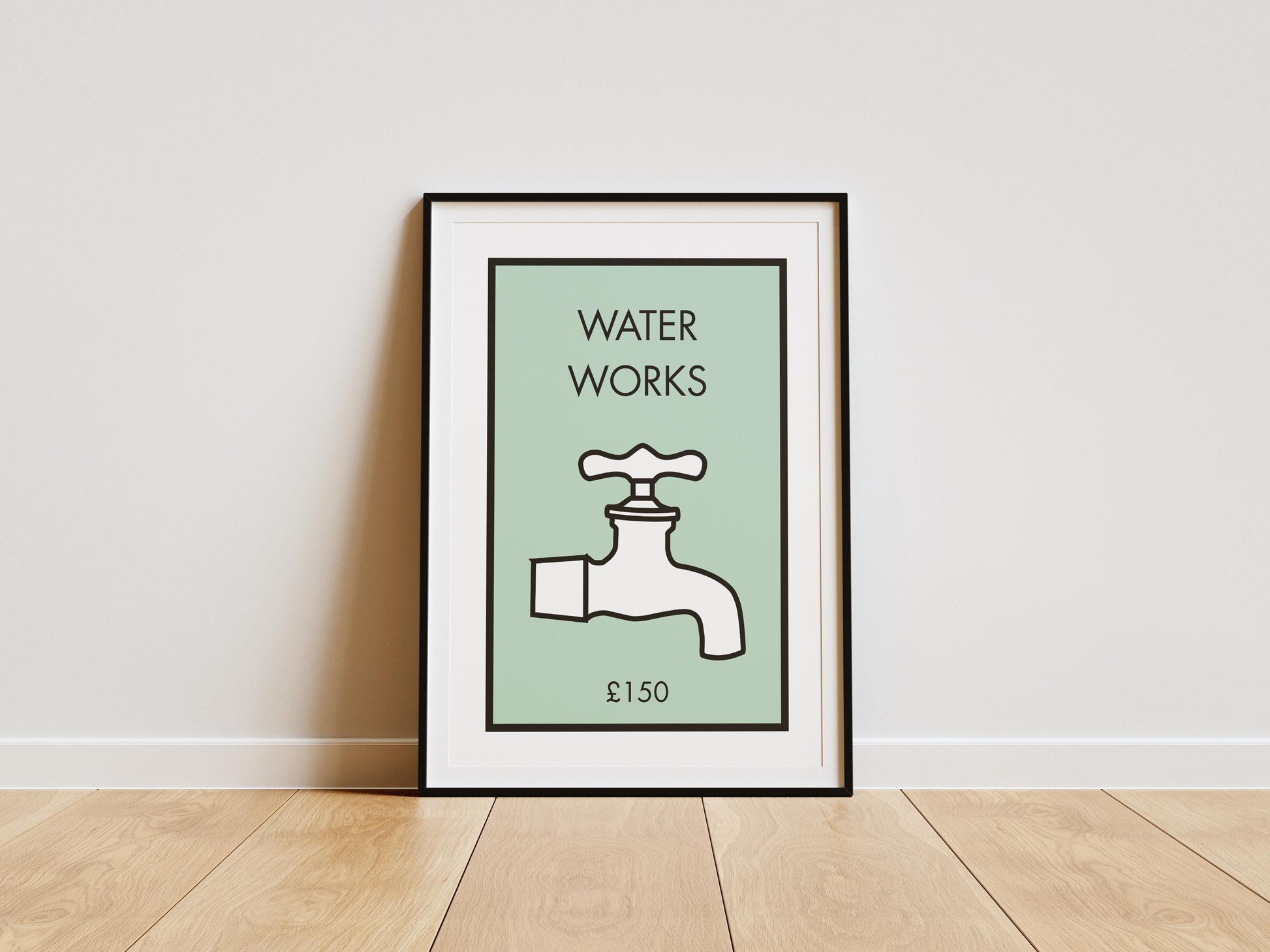 Bathroom Sign Print ‚Äì ‚ÄúWater Works‚Äù Modern Typography Wall Art