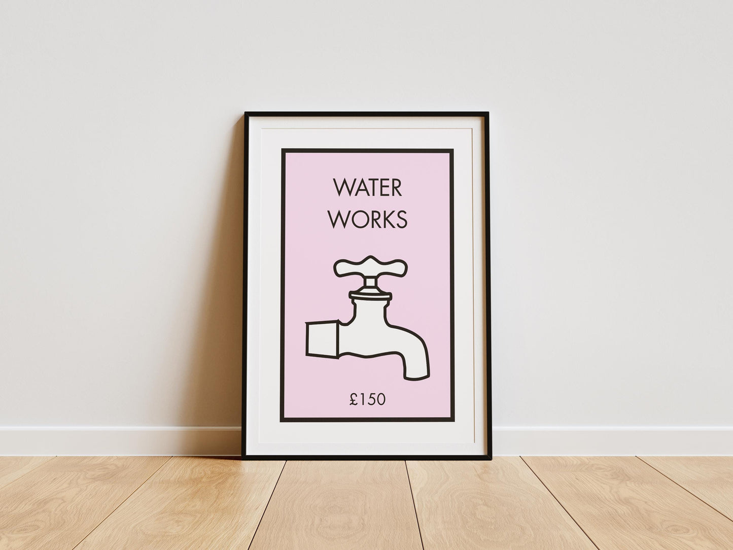Bathroom Sign Print ‚Äì ‚ÄúWater Works‚Äù Modern Typography Wall Art