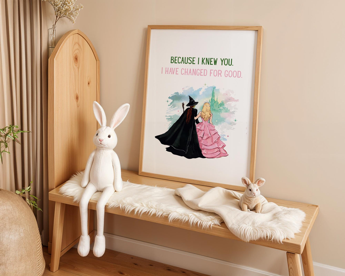 Wicked print "Because I knew you" - wicked poster, wicked wall art, kids wall art, childrens prints, bedroom wall art, kids bedroom decor