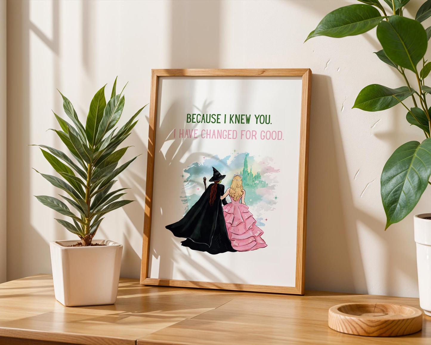 Wicked print "Because I knew you" - wicked poster, wicked wall art, kids wall art, childrens prints, bedroom wall art, kids bedroom decor