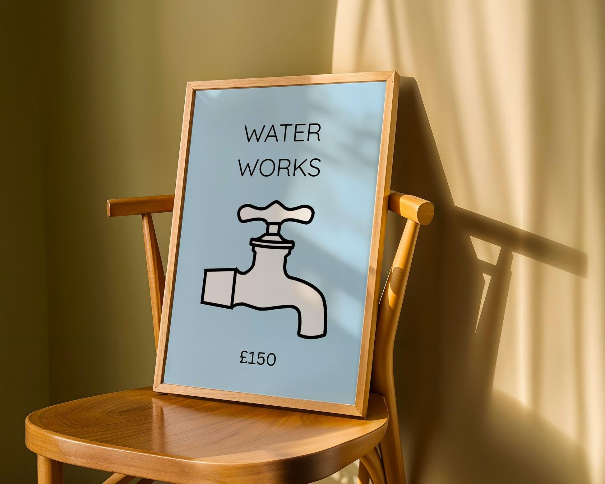 Toilet Wall Art Print ‚Äì ‚ÄúWater Works‚Äù Minimalist Bathroom Decor