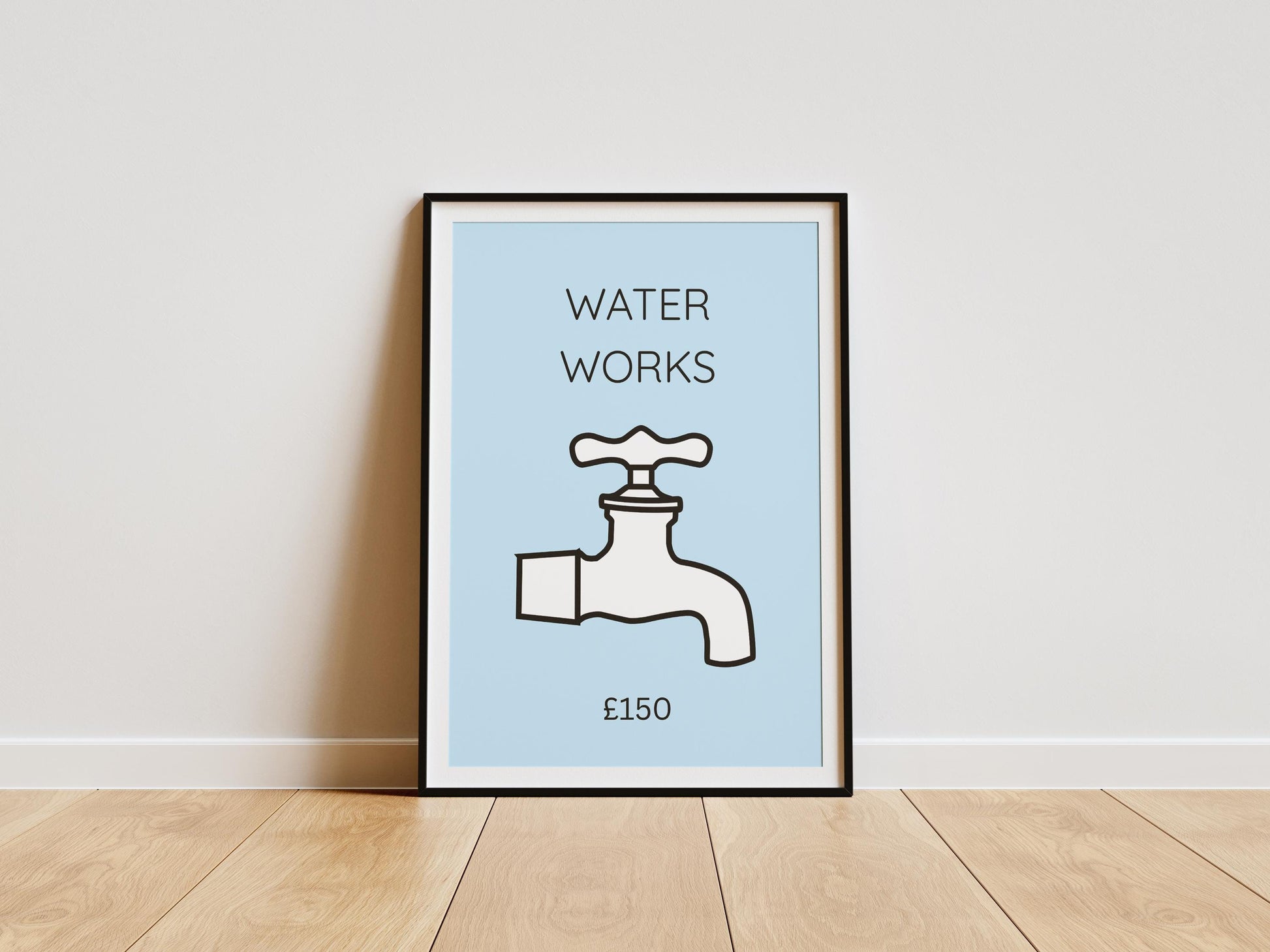 Toilet Wall Art Print ‚Äì ‚ÄúWater Works‚Äù Minimalist Bathroom Decor