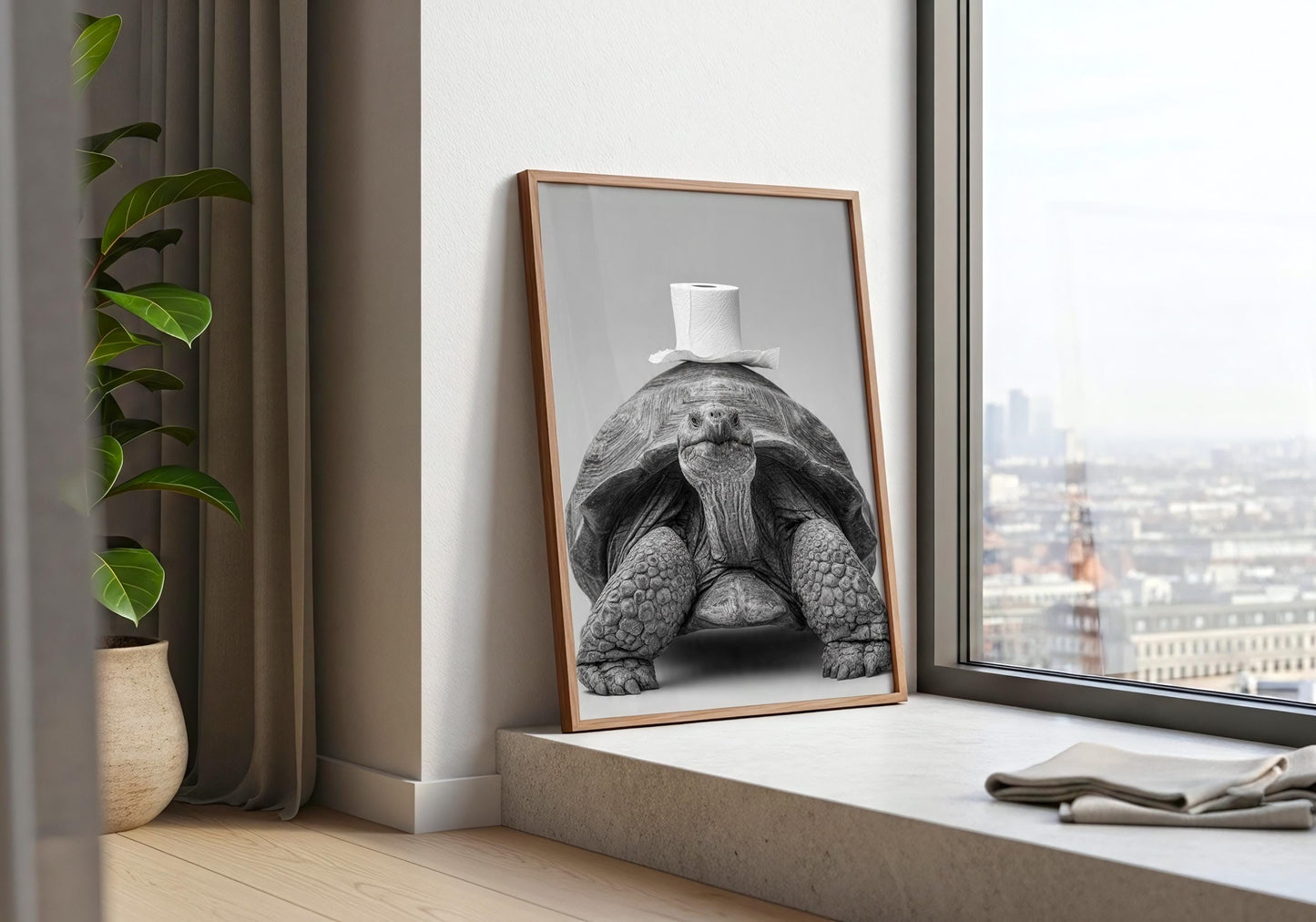 Funny Tortoise Bathroom Wall Art - Whimsical Turtle Toilet Paper Print, Cute Animal Bathroom Decor, Quirky Toilet Poster, Unique Gift