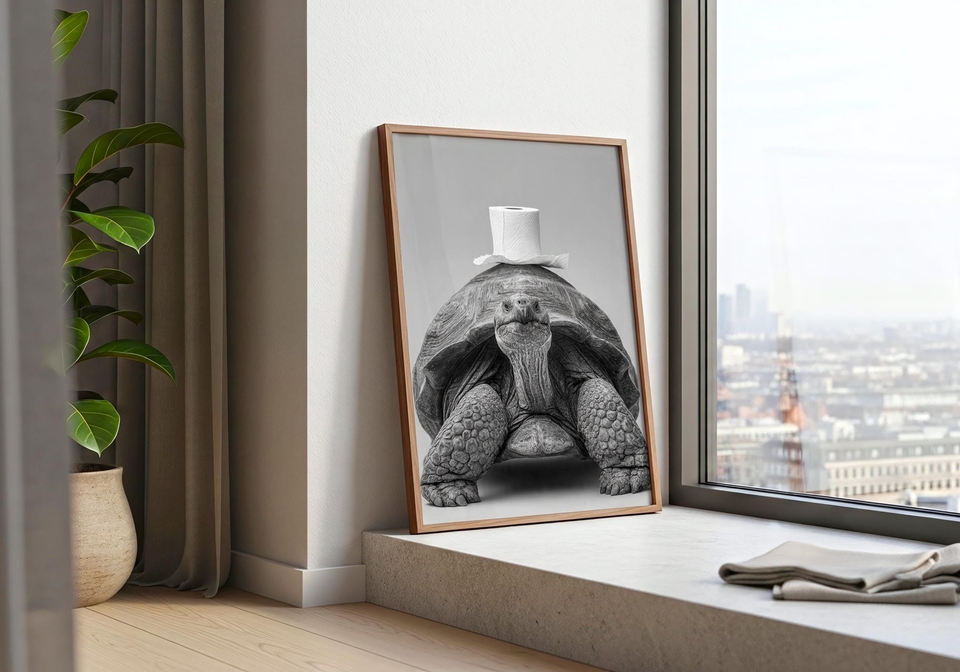 Funny Tortoise Bathroom Wall Art - Whimsical Turtle Toilet Paper Print, Cute Animal Bathroom Decor, Quirky Toilet Poster, Unique Gift