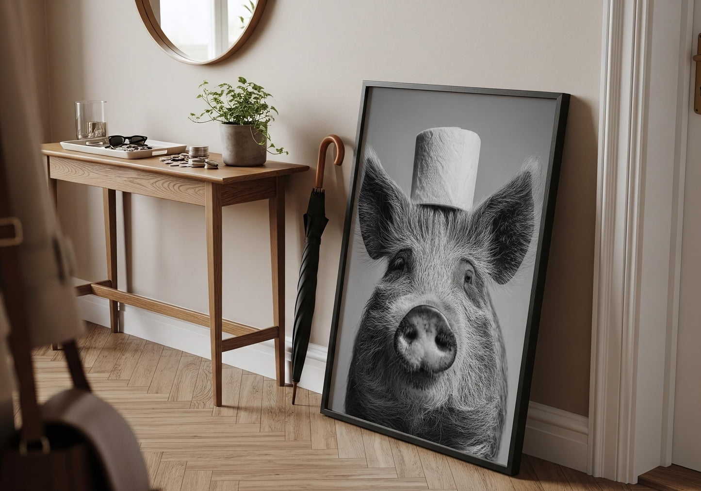 Pig Wall Art - Funny Pig Print - Farmhouse Decor Lovers