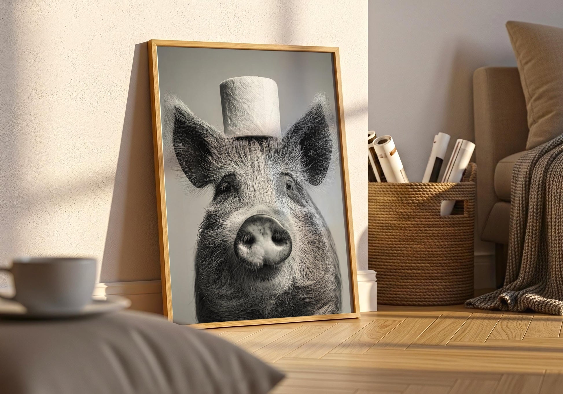 Pig Wall Art - Funny Pig Print - Farmhouse Decor Lovers