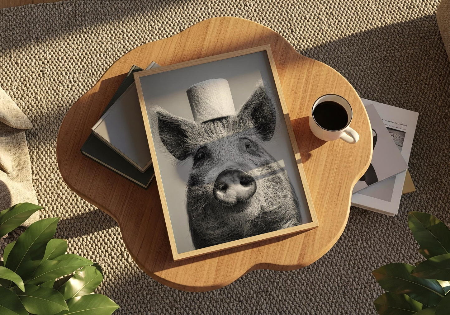 Pig Wall Art - Funny Pig Print - Farmhouse Decor Lovers