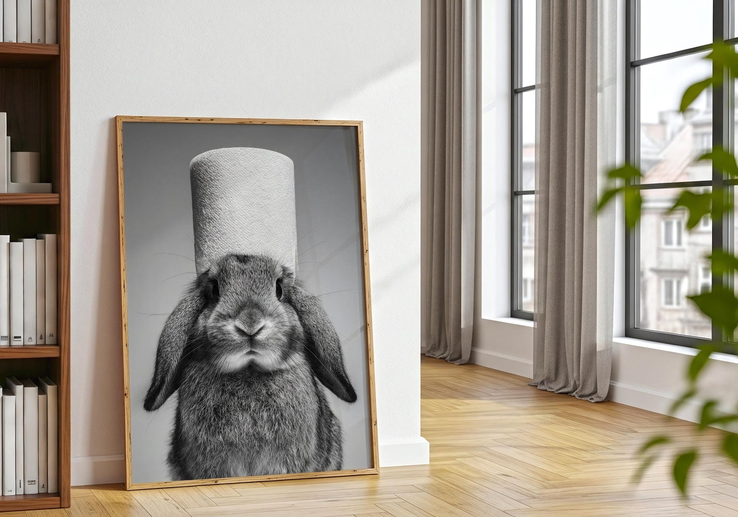 Rabbit Wall Art - Bathroom Print - Animal Lovers Bathroom Decor