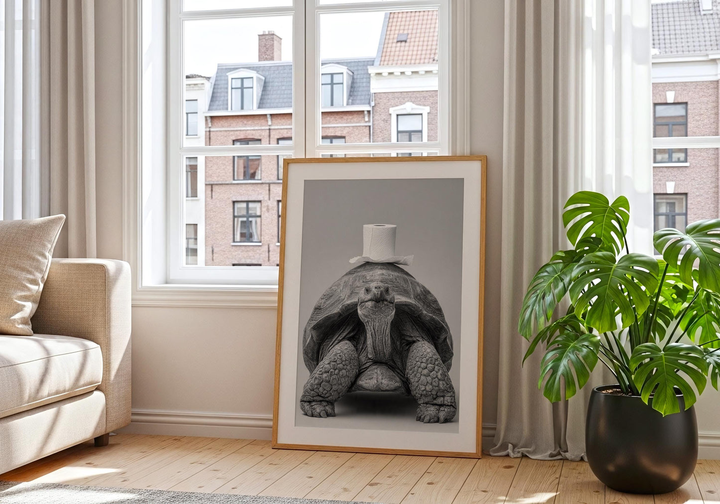 Funny Tortoise Bathroom Wall Art - Whimsical Turtle Toilet Paper Print, Cute Animal Bathroom Decor, Quirky Toilet Poster, Unique Gift