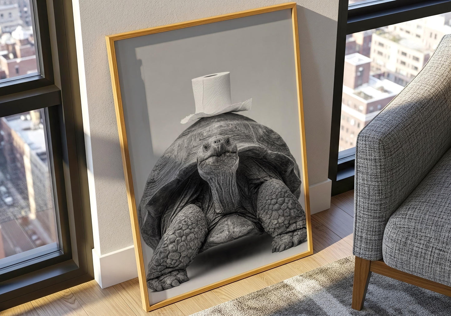 Funny Tortoise Bathroom Wall Art - Whimsical Turtle Toilet Paper Print, Cute Animal Bathroom Decor, Quirky Toilet Poster, Unique Gift