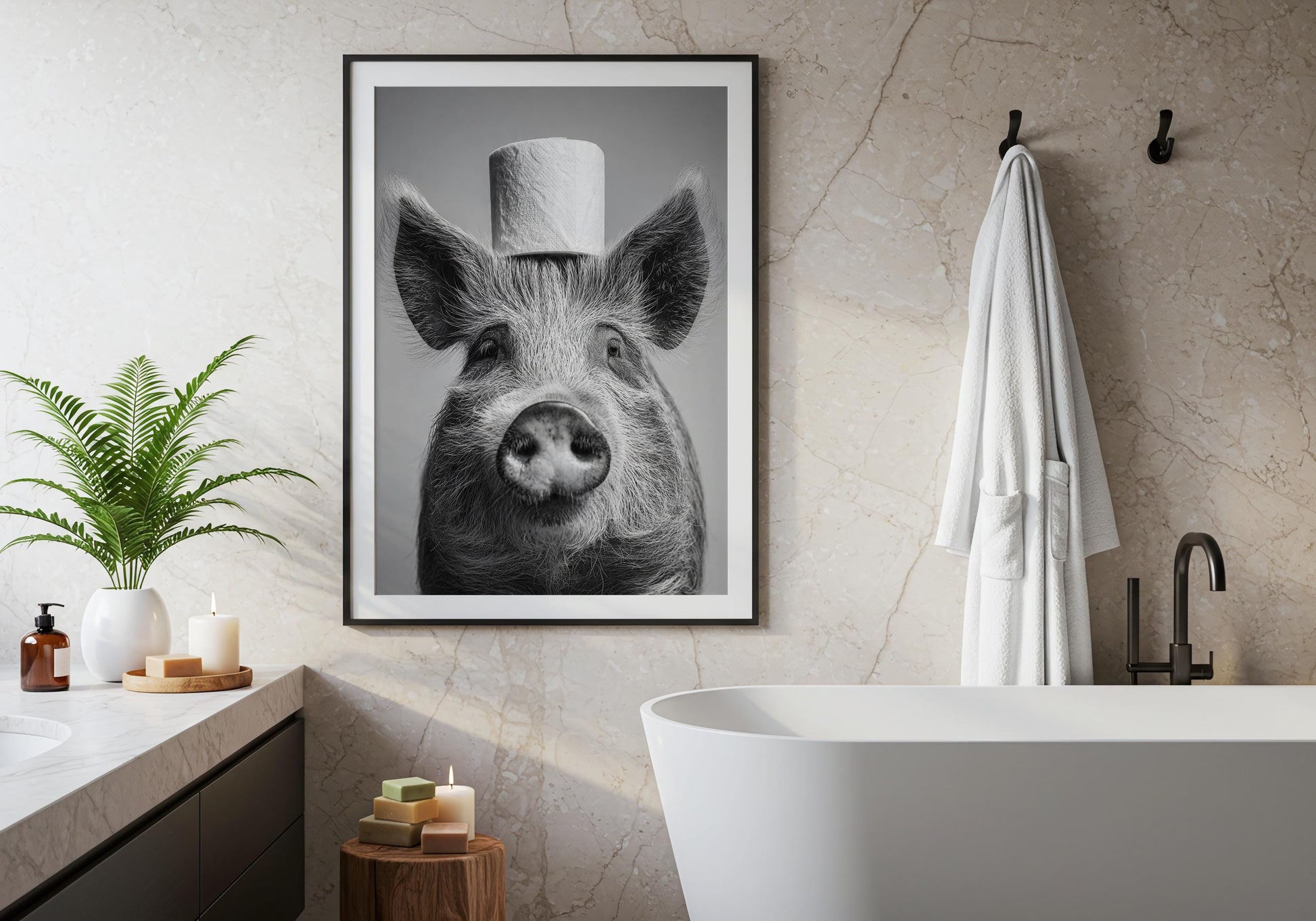 Pig Wall Art - Funny Pig Print - Farmhouse Decor Lovers