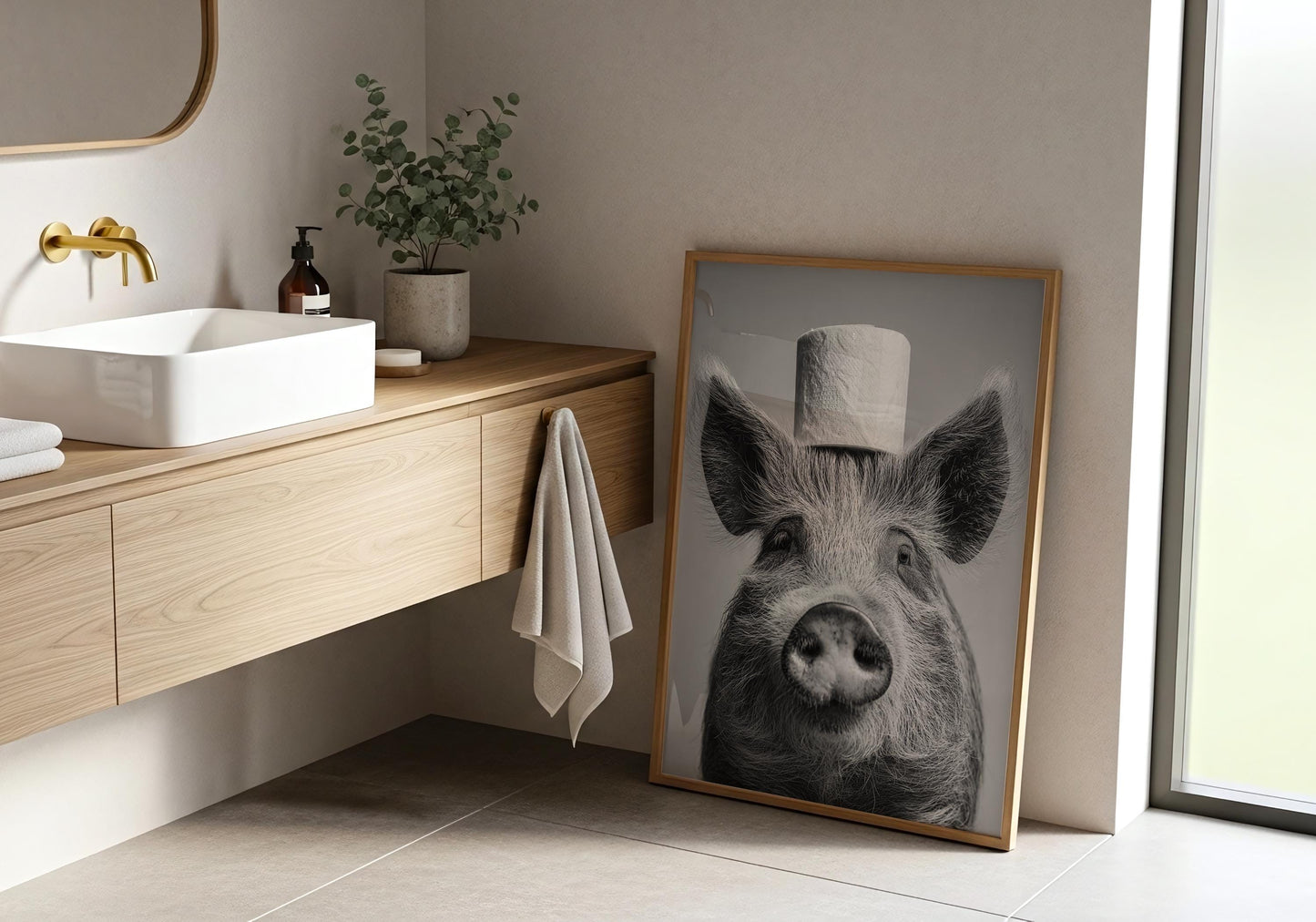 Pig Wall Art - Funny Pig Print - Farmhouse Decor Lovers