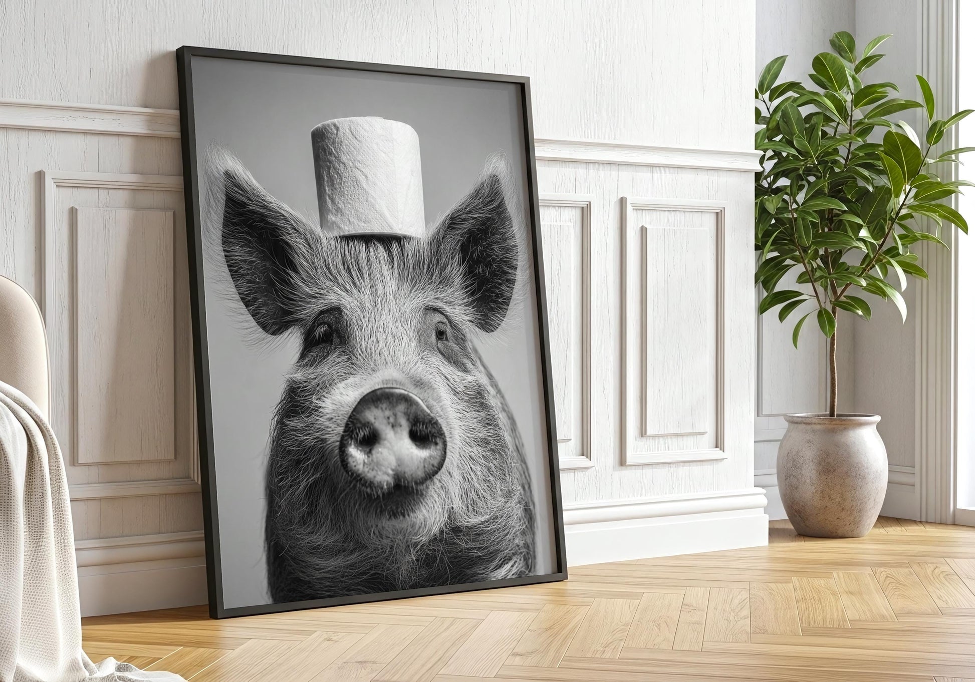 Pig Wall Art - Funny Pig Print - Farmhouse Decor Lovers