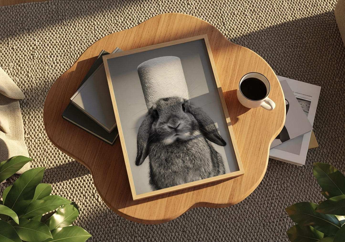 Rabbit Wall Art - Bathroom Print - Animal Lovers Bathroom Decor