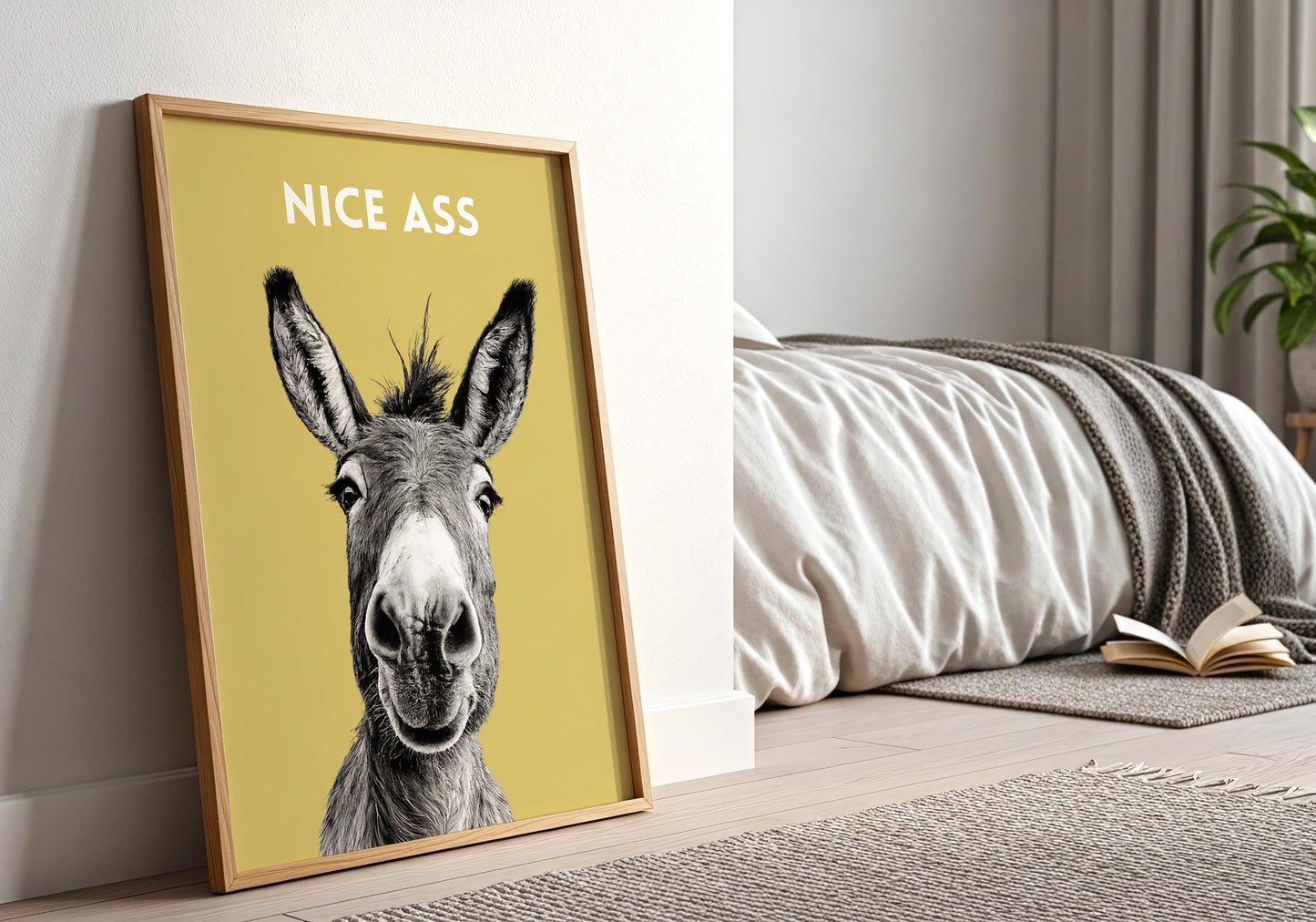 Donkey poster funny bathroom decor modern home wall art