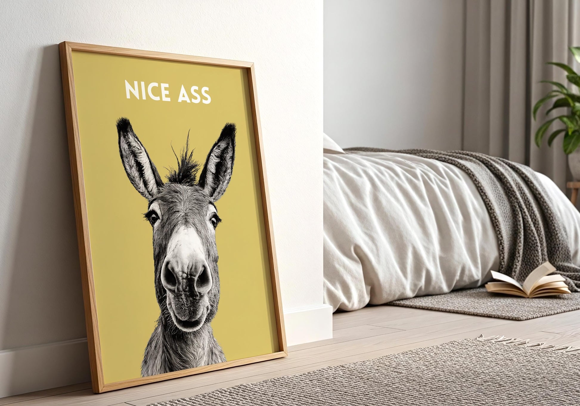 Donkey poster funny bathroom decor modern home wall art