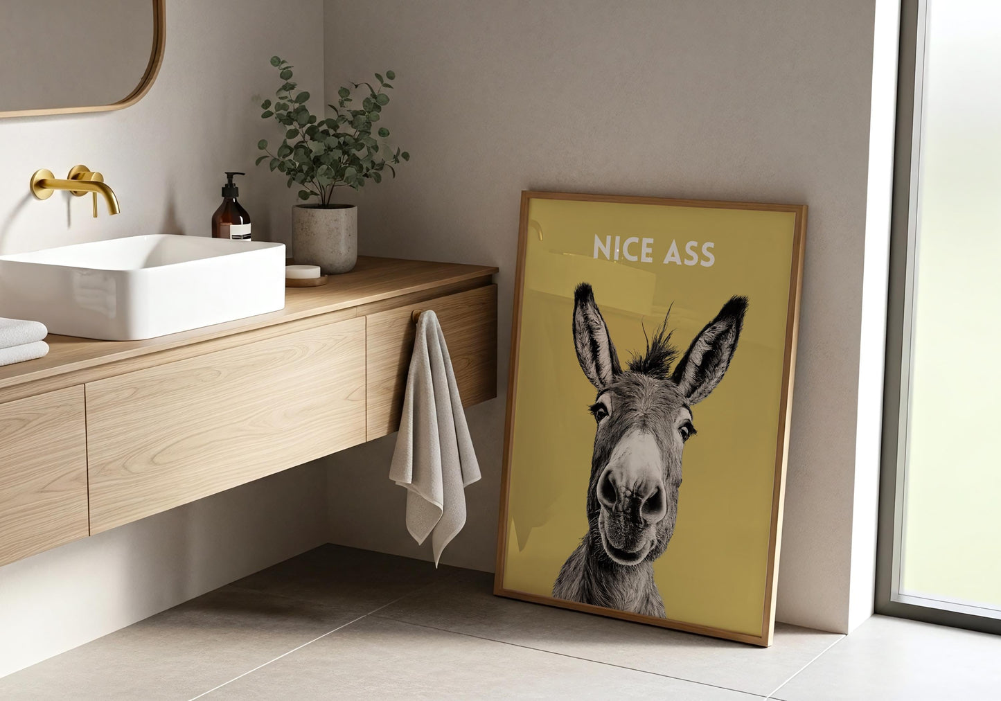 Nice Ass Poster - Funny Bathroom Print, Bathroom Decor, Quirky Bathroom Sign, Toilet Humour