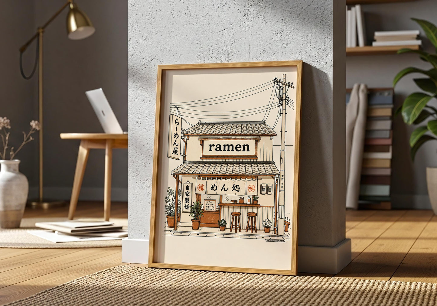 Japandi ramen wall decor for kitchen dining room or apartment